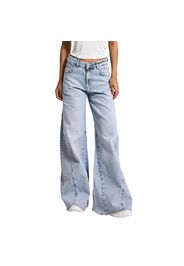 Jeans Palazzo Wide Leg fluido vita media donna