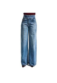 Jeans Palazzo Wide Leg look pulito e strutturato vita media alta donna