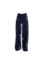 Jeans Palazzo Wide Leg a vita media denim donna