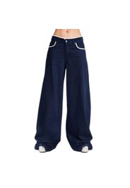 Jeans Palazzo Wide Leg a vita media denim donna