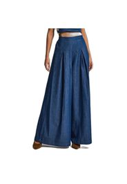 Jeans Palazzo Wide Leg vita alta e silhouette fluida lunga donna