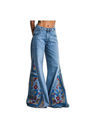 Jeans Palazzo Wide Leg vita media misto cotone-viscosa donna