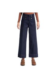 Jeans Relaxed a gamba larga alta vita donna
