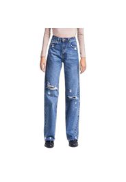 Jeans dritti classici vita media denim versatile donna