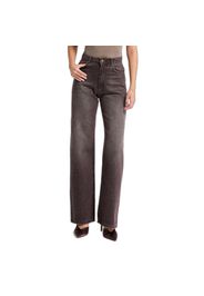 Jeans Straight Intemporelle Cotone Vita Alta Donna  Rhinestone Rhinestone