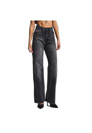 Jeans Straight Intemporelle Cotone Vita Alta Donna  Rhinestone Rhinestone