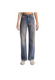 Jeans Straight linea pulita vita media denim donna