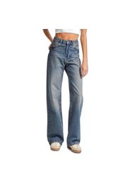 Jeans Straight linea pulita vita media denim donna