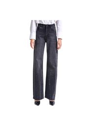 Jeans Straight vita alta donna  Emma Rhinestone