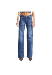 Jeans Straight vita media denim donna