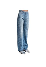 Jeans Straight vita media donna  Rhinestone