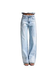 Jeans Straight vita media donna  Rhinestone