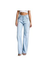 Jeans Straight vita media donna  Rhinestone