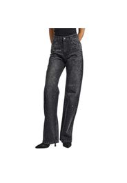 Jeans Straight vita media donna  Rhinestone