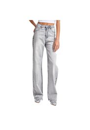 Jeans Straight usure intemporelle vita alta donna