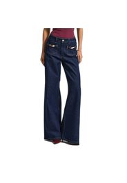 Jeans Wide Leg aspetto raffinato vita media donna