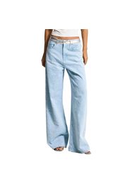 Jeans a gamba larga vita media donna