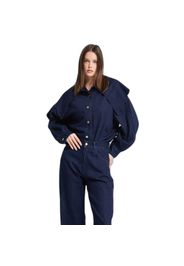 Giacca di jeans oversize con strass donna