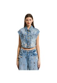 Giacca di jeans senza maniche da donna
