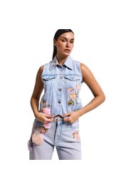 Giacca di jeans senza maniche da donna  Floral