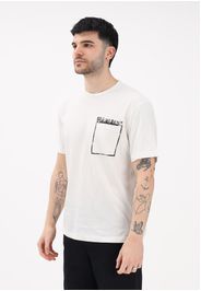 BLAUER T-shirt a manica corta panna da uomo con stampa grafica