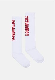 DSQUARED2 Calzini bianchi per uomo e donna con logo