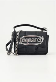 DSQUARED2 Borsa a spalla nera da donna con maxi logo