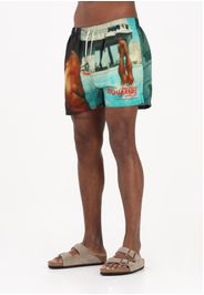 DSQUARED2 Shorts mare multicolore da uomo con stampa fotografica all-over