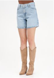 Shorts High Rise Baggy in denim chiaro da donna