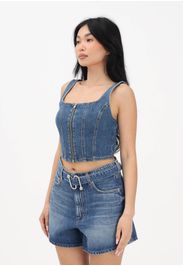 LEVI'S Top in denim medio da donna con zip