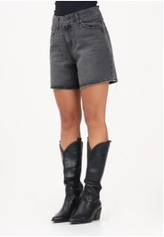 LEVI'S Shorts High Rise Baggy in denim nero da donna