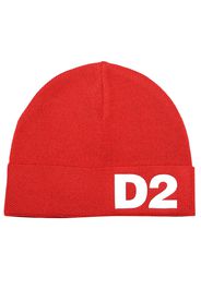 Dsquared2 cappello rosso bambino in misto lana