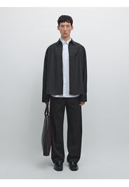 Giacca Camicia Con Tasche In Misto Lana - Nero - S - Massimo Dutti - Maschile