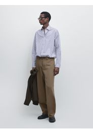 Camicia A Righe 100% Cotone - Azzurro Intenso - Xl - Massimo Dutti - Maschile