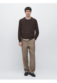 Pantaloni Da Completo In Lino - Marrone Tostato - 46 - Massimo Dutti - Maschile