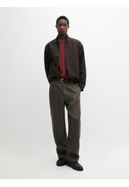 Pantaloni Lino Motivo A Spina Di Pesce - Verde - 46 - Massimo Dutti - Maschile