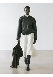 Giacca Bomber In Pelle - Nero - L - Massimo Dutti - Femminile