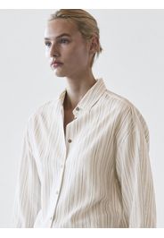 Camicia Morbida A Righe - Bianco - L - Massimo Dutti - Femminile