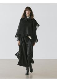 Mantella In Maglia Con Frange E Lana - Nero - 01 - Massimo Dutti - Femminile
