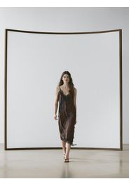 Vestito Sottoveste Con Dettaglio In Pizzo - Cioccolato - L - Massimo Dutti - Femminile