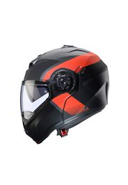 Casco Modulare Caberg Duke Evo Indy Grigio Metallizzato Opaco Rosso Fluo Nero XL