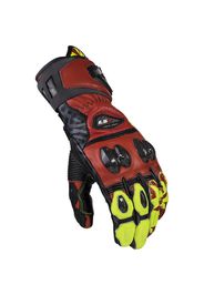 Guanti Racing In Pelle Ls2 Feng Rosso H-V Giallo L