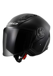 Casco Jet Ls2 OF616 Airflow 2 Solid Nero Lucido con Visiera Aggiuntiva