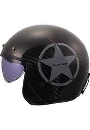 Casco Jet Carbonio Ls2 OF601 Bob II Star Grigio Lucido L