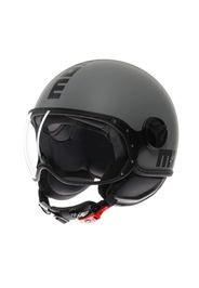 Casco Jet Momo Design Fgtr Classic Mono Opaco Grigio Nero L