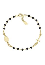 Bracciale Rosario Dorato Con Cristalli Neri - Amen