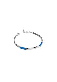 Bracciale Uomo Maglia Cubica Fasce Giallo Ambra Placca Boccadamo