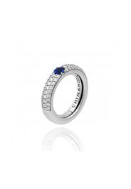 Anello Oro Bianco Con Brillanti Bianchi/Zaffiri - Chimento