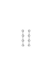 Orecchini Donna In Acciaio Con Cristalli Bianchi 4Cm - Luca Barra