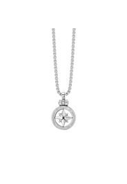 Collana Uomo In Acciaio Con Rosa Dei Venti E Cristallo Nero Luca Barra